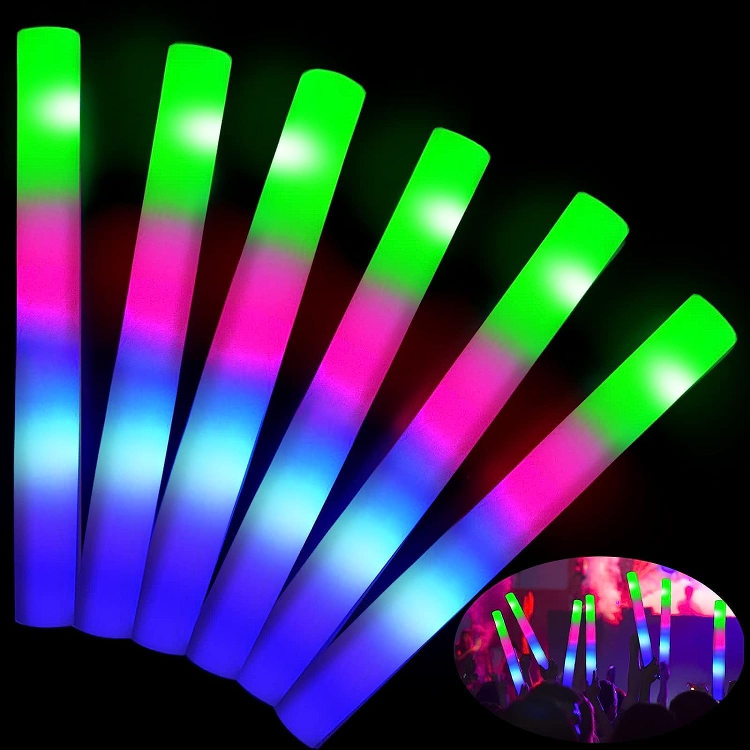 New Year's Eve Decorations and Party Favors. LED Glow Sticks. 