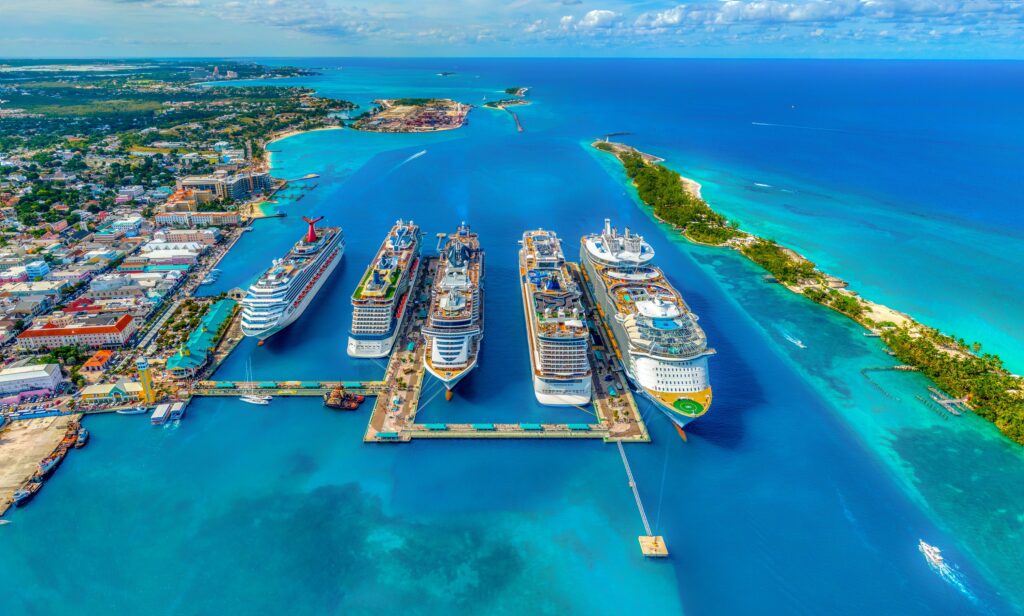 Carnival cruise ship docked in port. First-time cruisers guide. 